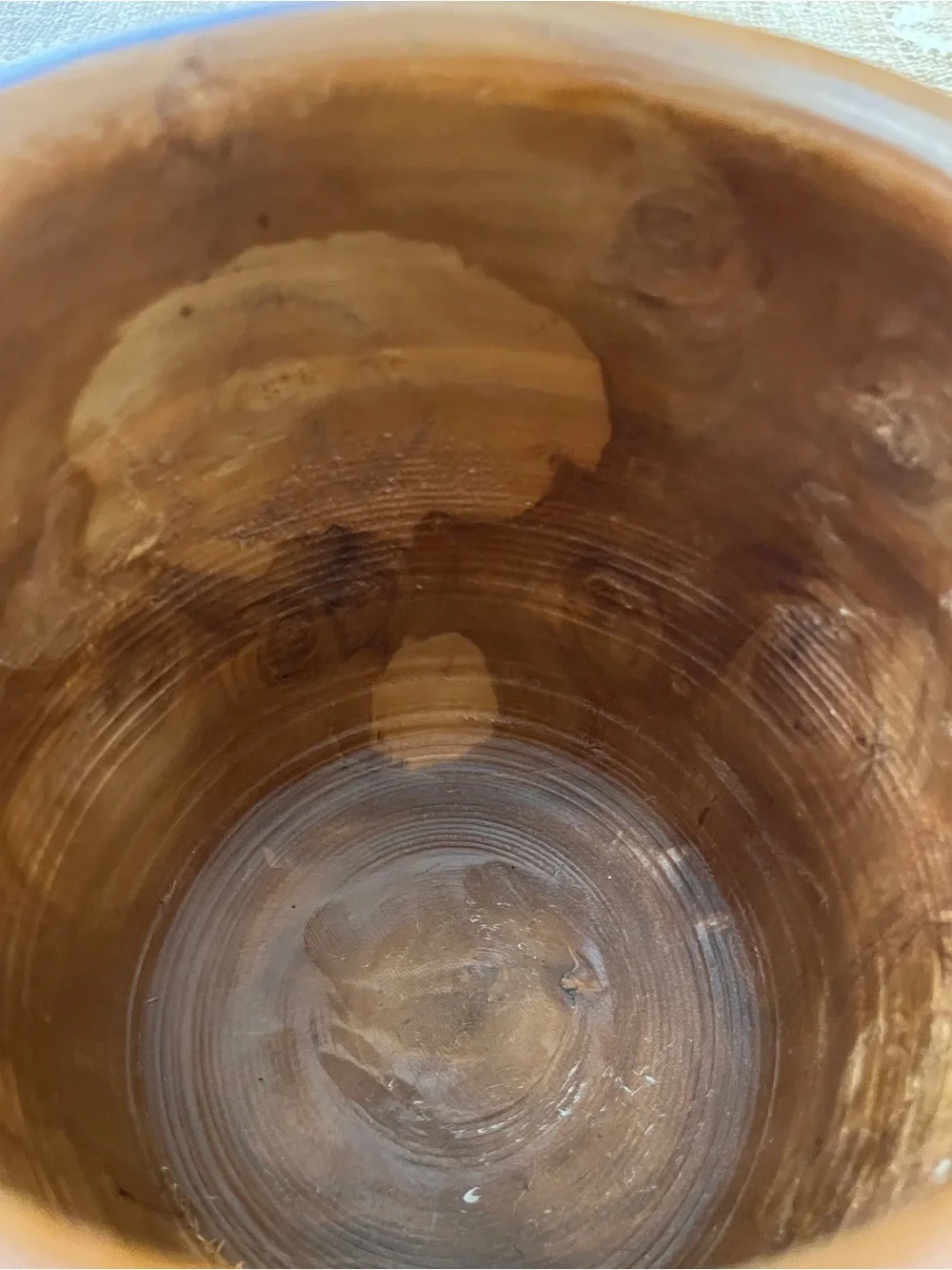 Turned Teak Root Dry Vase Rounded Urn